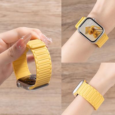 Magnetisches Silikonarmband für Apple Watch Armbänder ultra 2 3 49mm 44mm 40mm 45mm 41mm 46mm correa Armband iWatch Series 11 10 9 8 Se