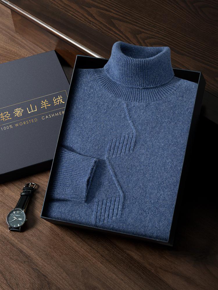 Versatile Men's Cashmere Sweater: Thick, Warm, Business & Casual Winter Wear