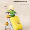 New 20-inch Children's Ride-on Carry-on Luggage with Password Lock and Detachable Trolley