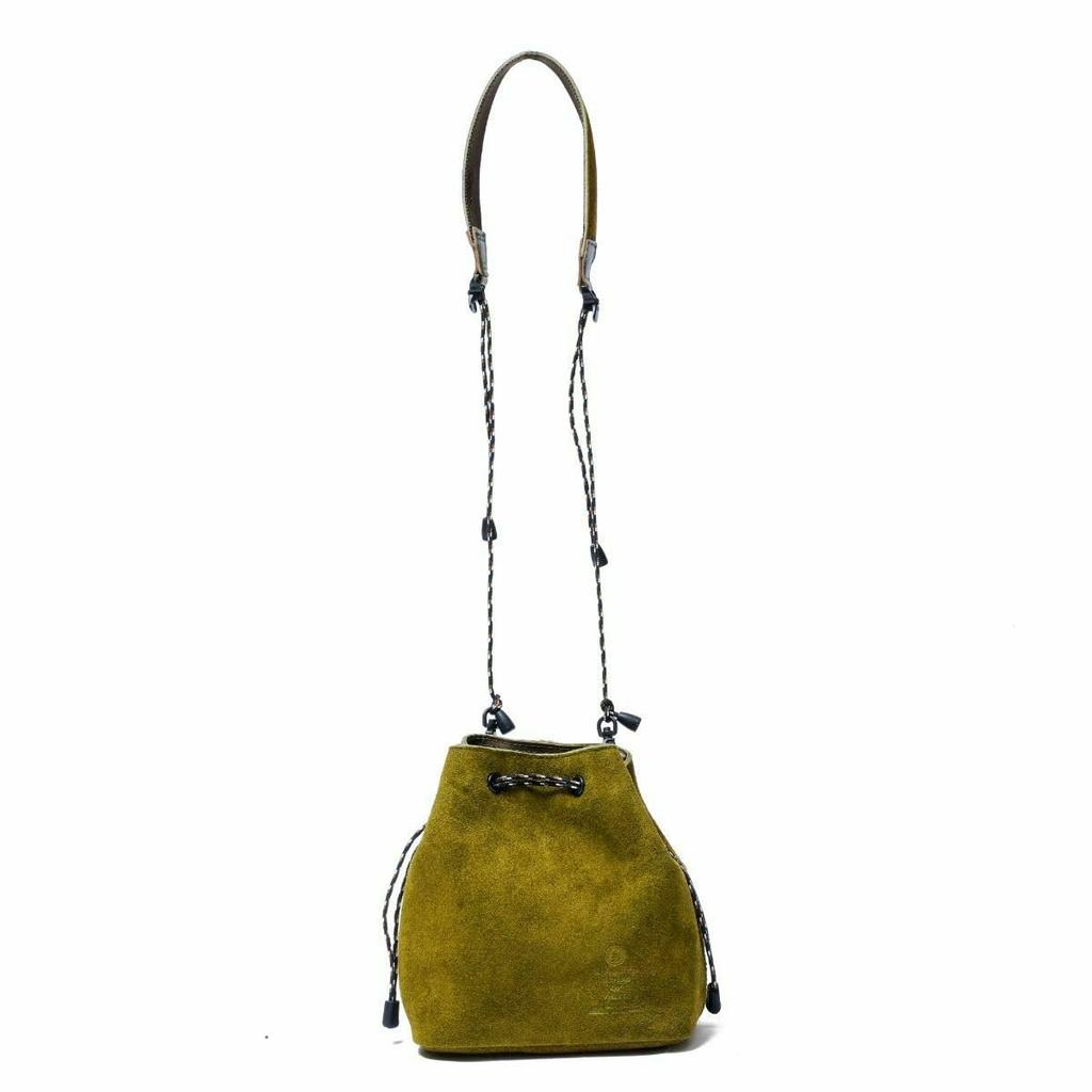 ASSOB Water Proof Suede Mini Drawstring Shoulder Drawstring Khaki Bag,