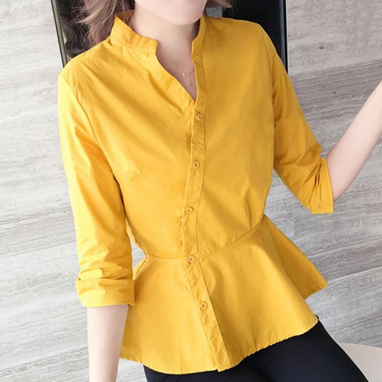 Women's White Shirt 2025: Spring/Autumn Korean Style, Waist-Slimming, Chic Design