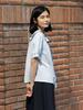 VINCENT NAVY Santorini Frill Blouse_Blue