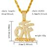 Full Diamond Patchwork Letter Pendant Necklace - Trendy Hip Hop Rap Cuban Jewelry