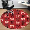 1pc Bow Pattern Carpet for Office Non-Slip, Round Carpet, Soft & Comfortable, Carpet for Office, Lightweight Round Floor Mat