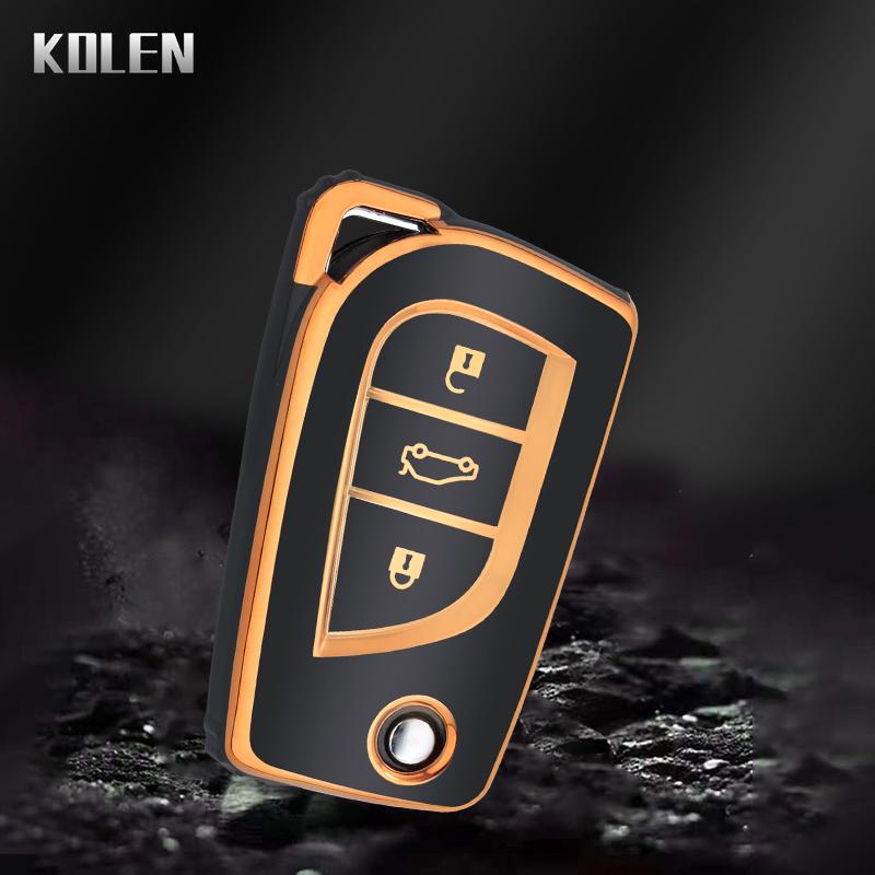 Tpu Car Flip Key Cover Case Shell Fob For Toyota Rav4 Auris Corolla Verso Yaris C-Hr Scion Tc Im Aygo Avensis Camry Accessories