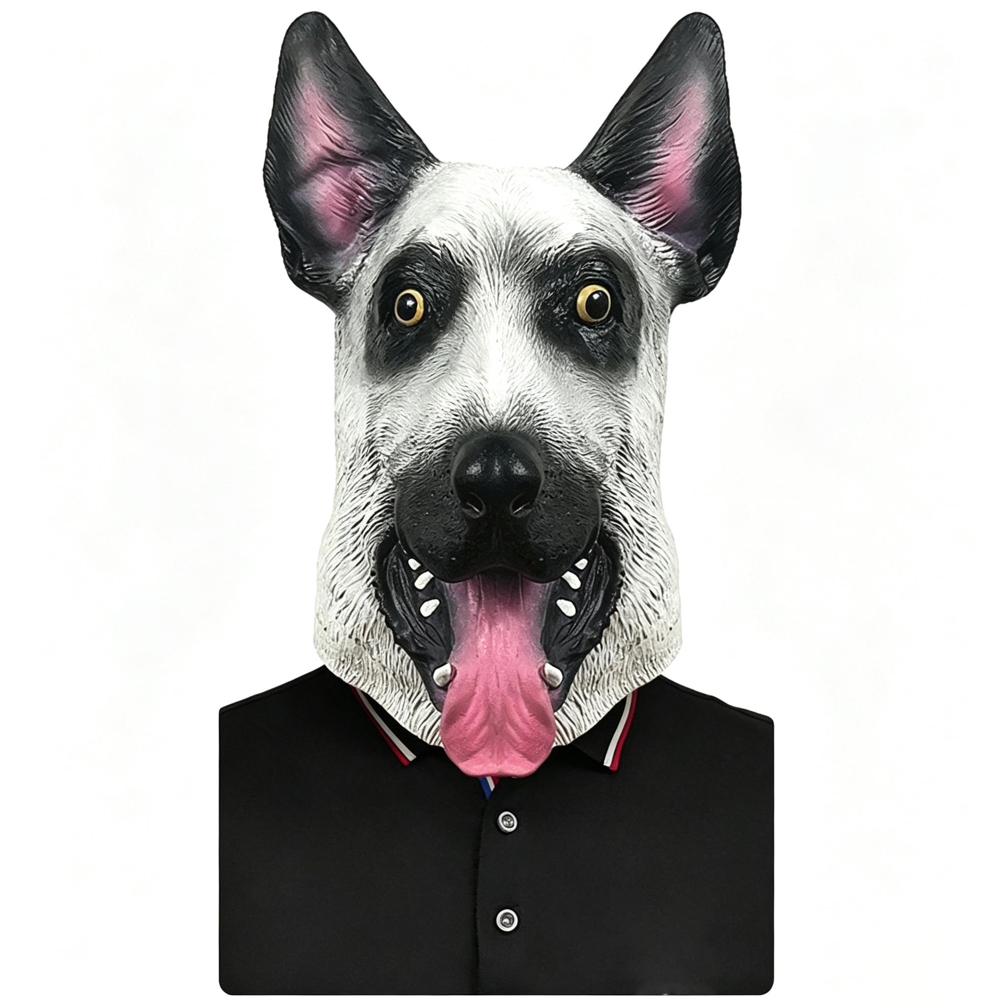 Niedliche Schäferhund lustige Tierkopfbedeckung Maskenballmaske One size fits all adults weiß