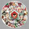 50 Retro Watercolor Christmas Stickers - Waterproof Holiday Decoration for Computers and Tablets
