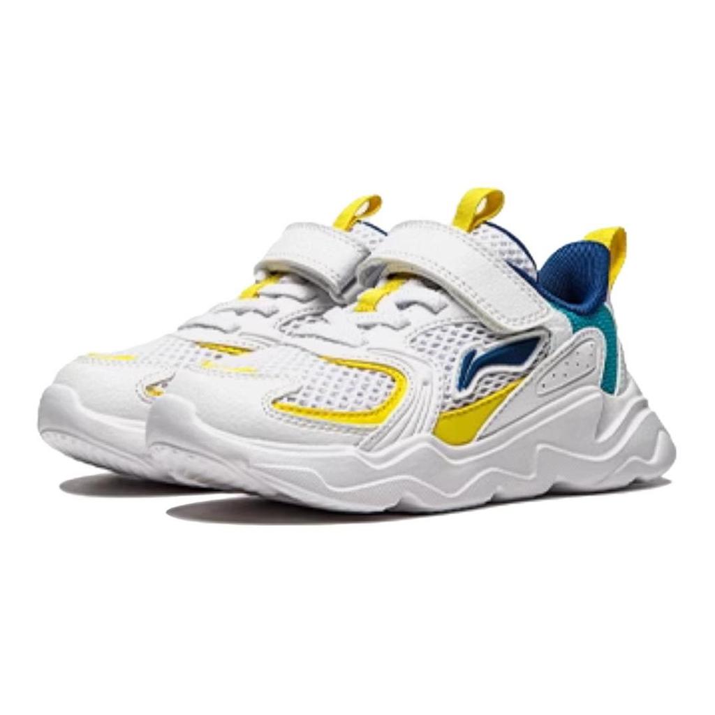 Li Ning Kids Sports Trend Low Top Casual Shoes Kids Casual Shoes White Blue Yellow YKNU038-1