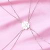 4 Piece Four Leaf Clover Stitching Necklace Magnet Stone BFF Friendship Heart Pendant Chain Choker Necklace Jewelry
