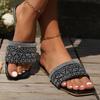 Taglia Grande, Pantofole, Da Donna, Strass, Fondo Basso, Sandali, Capispalla, Punta Quadrata, Sandali