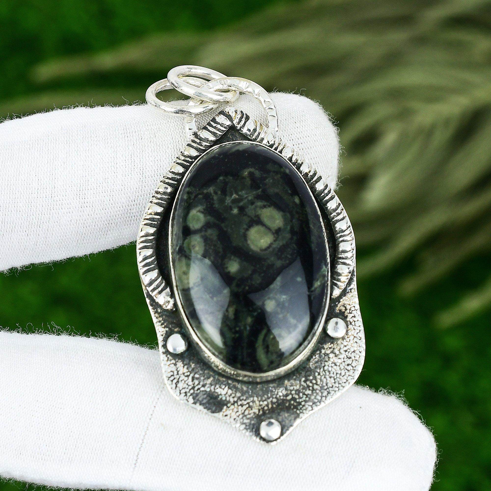 Memorial Day Sale Kambaba Jasper Stone 925 Silver Sister Wedding Pendant Jewelry