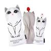 3pcs / 4pcs UT Cat Pattern Golf Hats wood top Cover, Guard Neck Cover