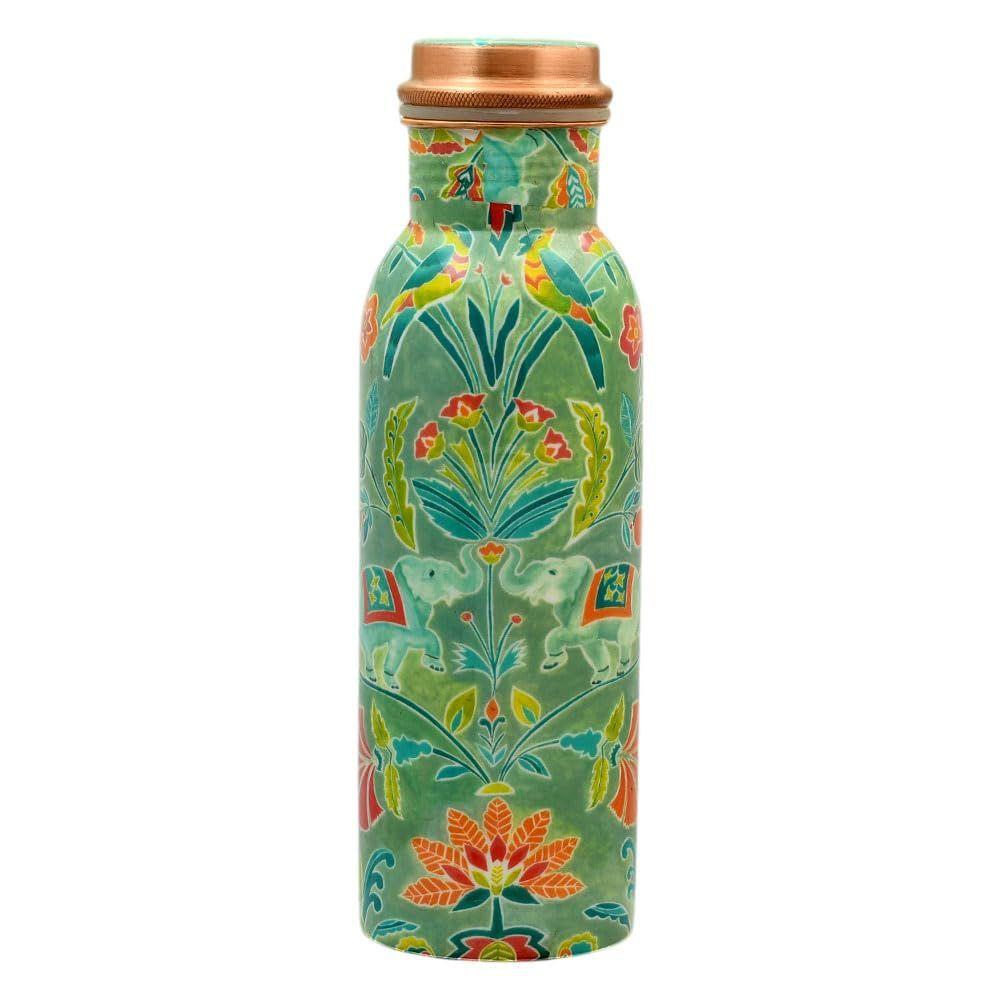 Copper Water Bottle 750 ML With Anti Oxidant Properties | Diwali Gifts for Family and Friends 100% Copper Water Bottle (Green, 750 Ml)