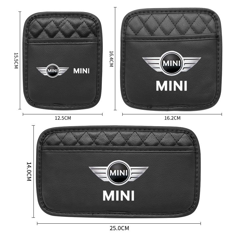 1Pcs Car Door Seat Leather Storage Bag For MINI Cooper JCW WORKS R55 R56 F55 F56 R57 R58 R59 R60 Organizer Bag Sticker Accessory