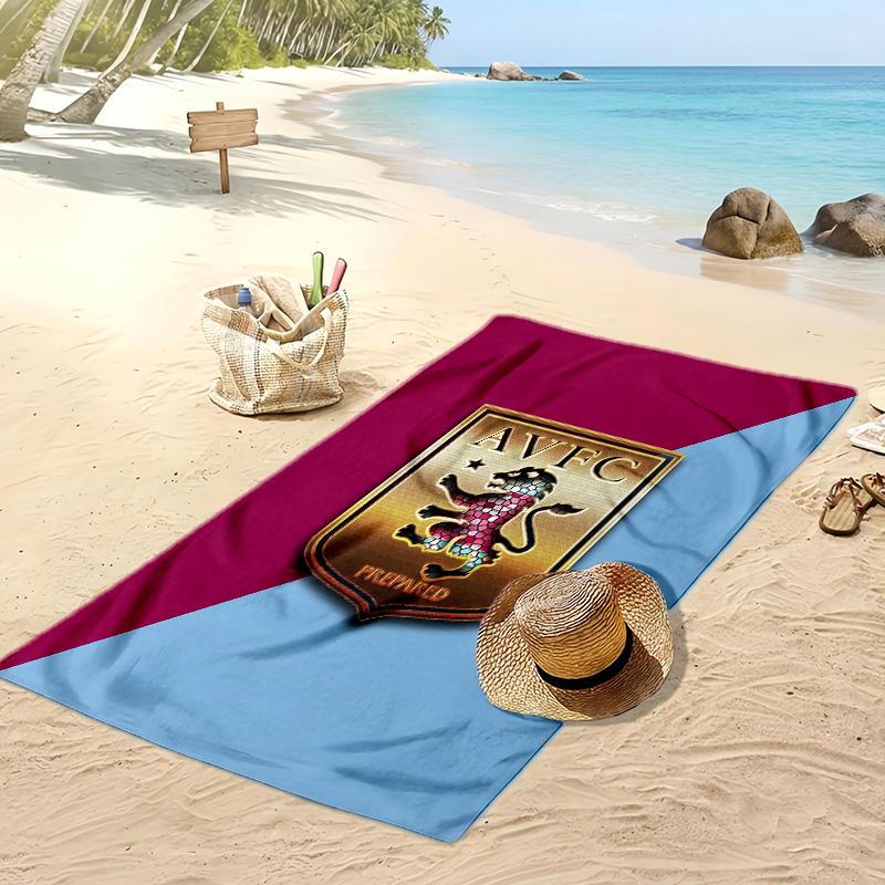 Asciugamano da Spiaggia con Stampa Calcio Aston Villa, Asciugamano Grande Morbido ad Asciugatura Rapida per Spiaggia Campeggio Nuoto