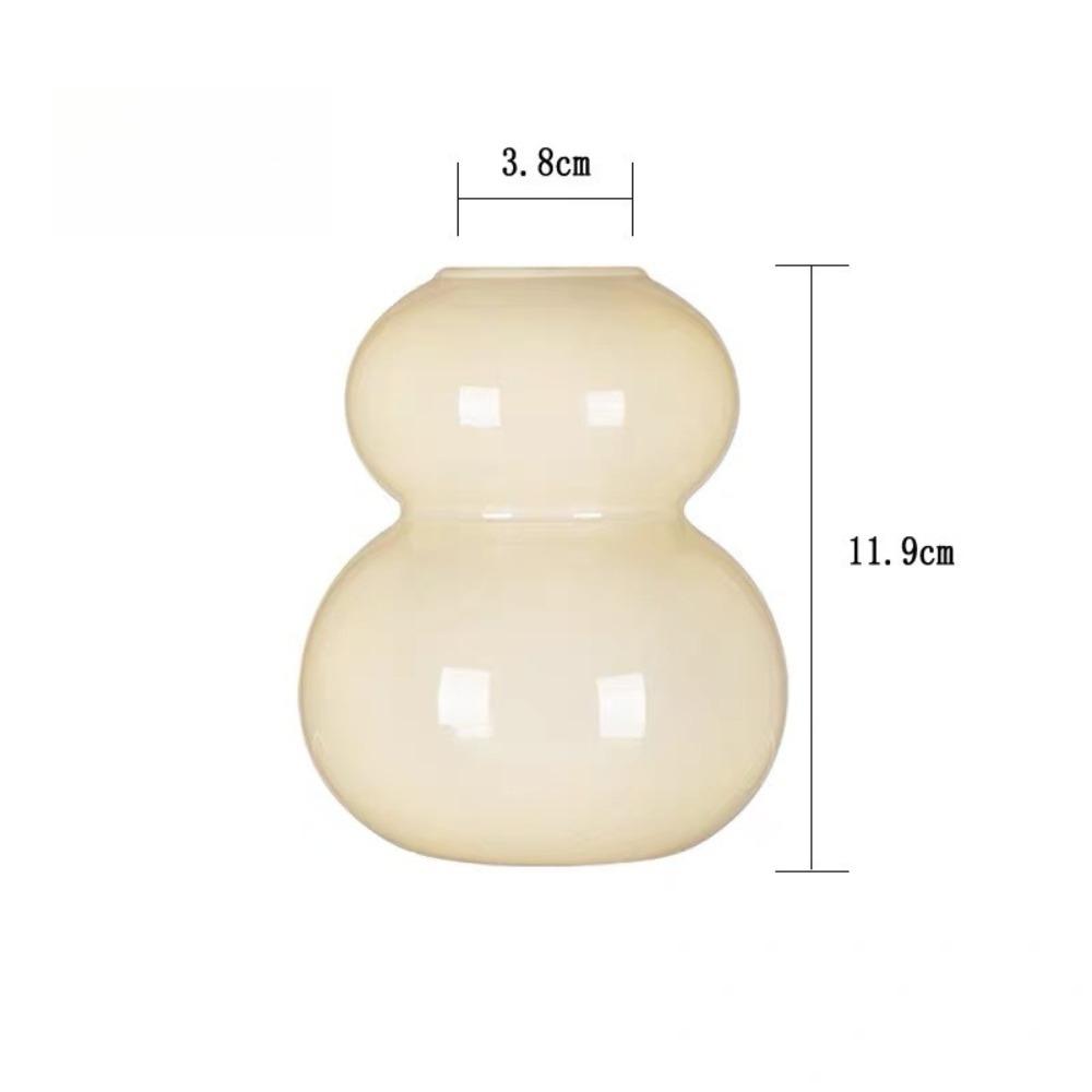 Creative Colorful Gourd Shaped Glass Vase Sitting Room Table Vase Dry Flower Glass Vase Suitable for Home Office Decoration жёлтый