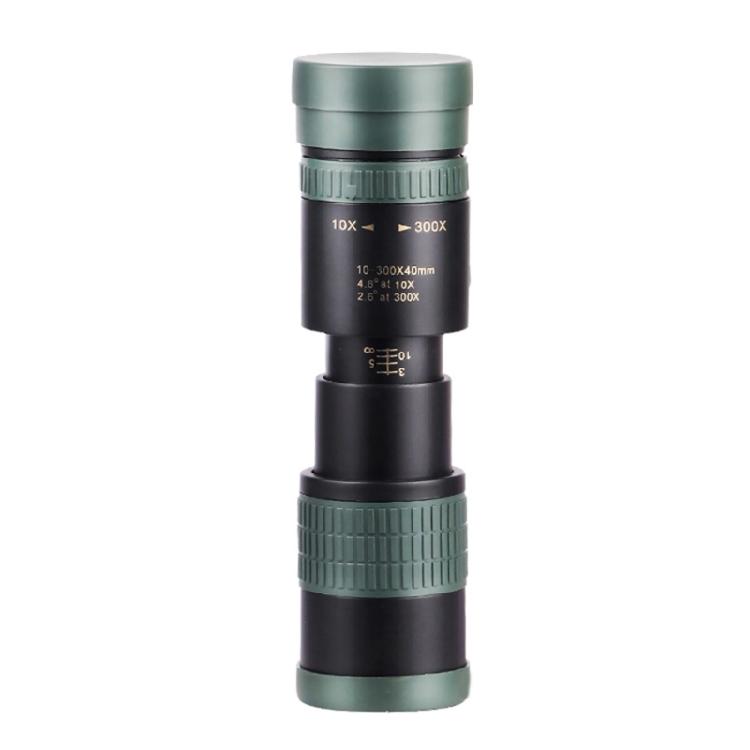 High Clarities 300x40 Monocular Telescope Zooming Focusing Green Film Binocular Optical Hunting Tourism Scope Outdoor