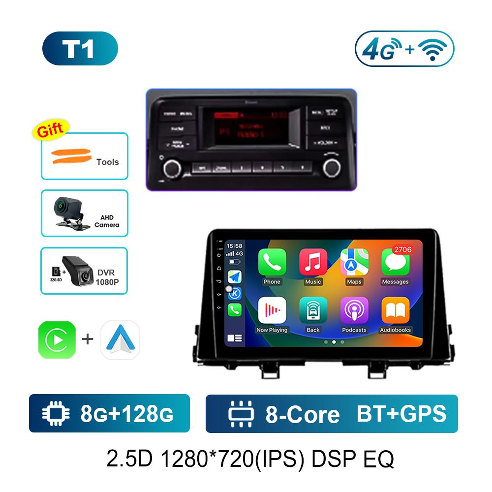 For KIA Morning 3 Picanto 2017 - 2020 Android Auto Car Video Multimedia Player Split Screen Carplay Bluetooth WiFi Navi GPS 4G