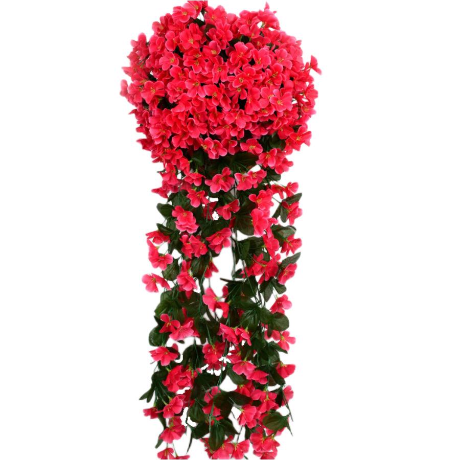 Artificial Hanging Plants Red Faux Hanging Plants Outdoors Fake Hanging Flowers for Home Decor Indoor Wedding Summer Porch Patio Garden Wall 33 Inch