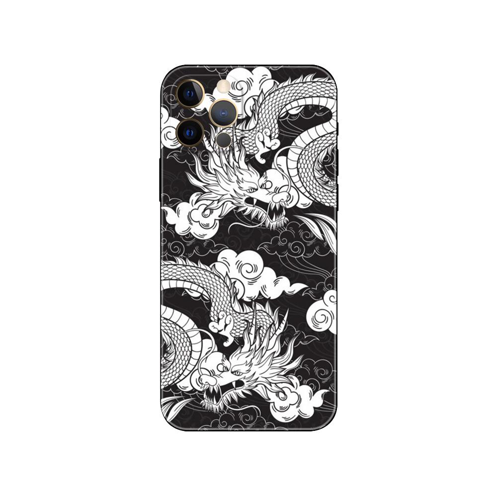 China Red Black Dragon Phone Case For iPhone Samsung Galaxy Redmi Xiaomi Note S A 16 15 14 13 12 11 20 21 22 23 53 54 Pro Plus Ultra Silicone Cover