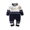 Newborn Baby Boy Girl Long Sleeve Knit Cartoon Christmas Romper Jumpsuit Clothes