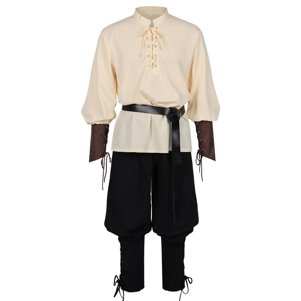 Halloween Pirate Renaissance Stirrup Pants Adult Costume for Stage Performance
