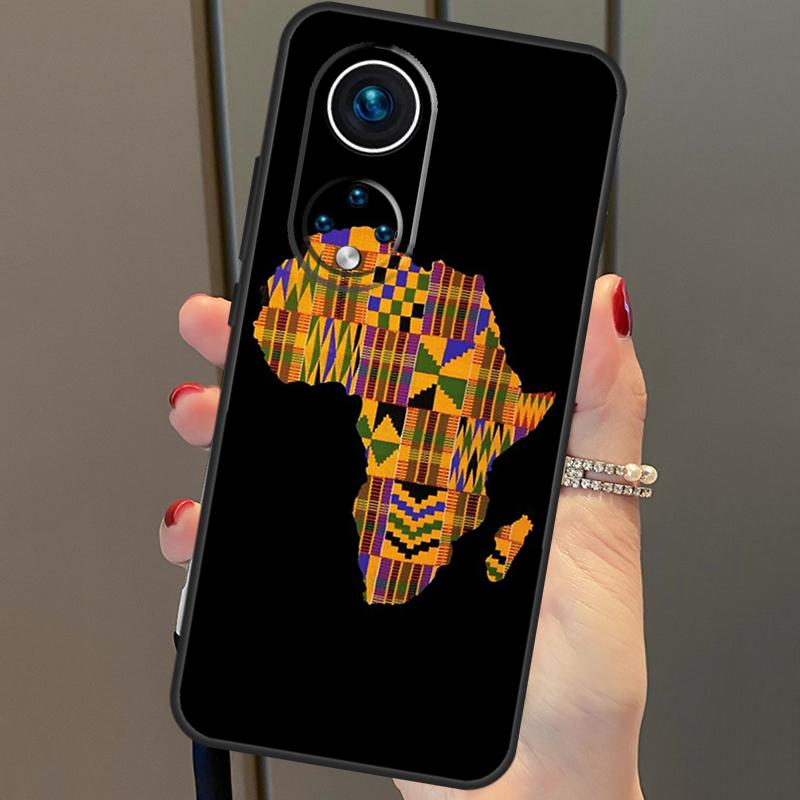 Map of Africa African Fabrics Case For Honor X8a X9a X7a X6a X7 X8 X9 X9b X8b Honor 90 70 50 10 Lite Magic 6 5 Pro Cover