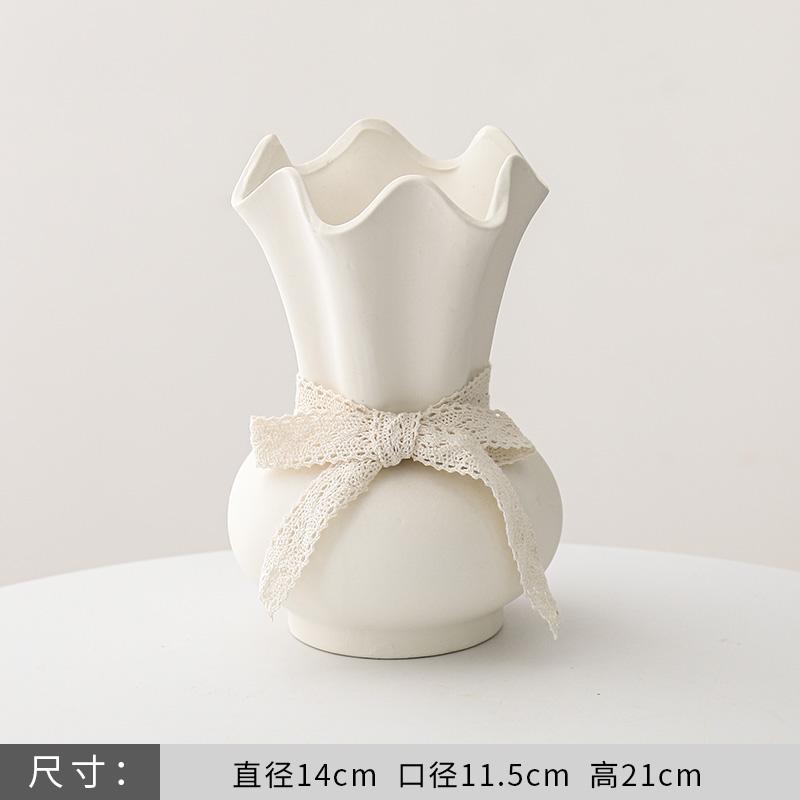 

Chinese style Ceramic Gradient Color Wide Mouth Vase, Home Dining Table Living Room Bedroom Office Accessories, Flower Ware, 1Pc