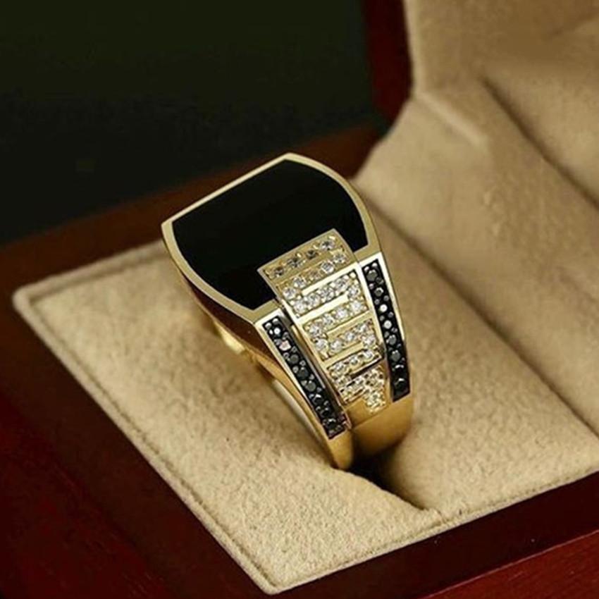 

Hip Hop Full Diamond Luxurious Gold Exaggerated Ring no. 13 золотий
