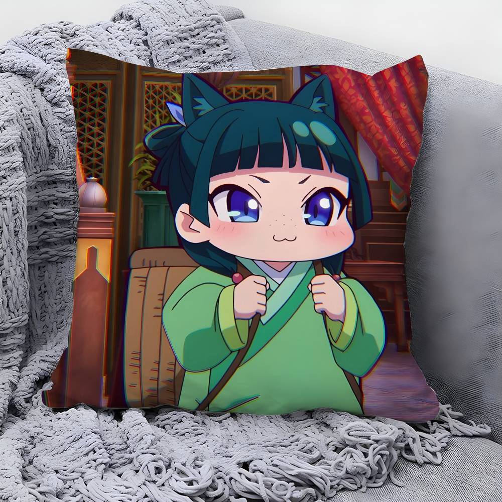 Anime Die Tagebücher der Apothekerin Niedlicher Maomao Kissenbezug Quadratisch Beidseitig bedruckt Kissenhülle Für Sofa Zuhause Schlafzimmer Dekor Geschenk