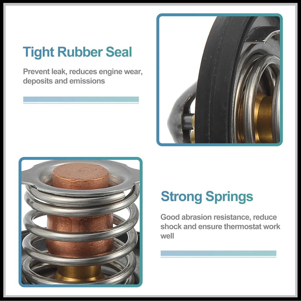 Engine Coolant Thermostat Replacement for Jeep Grand Cherokee 2004-2007, 52079476AC Aluminum Rubber 1Pc