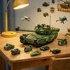 Army style High-Quality Building High-Quality Blocks 8In1 Armored combat vehicle High-Quality Blocks Collection kit High-Quality Plane High-Quality