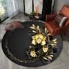 1pc Rose Pattern Round Rug,Kitchen Hallway Runner Rug,Bedroom Living Room Soft Carpet Non-slip Area Rug