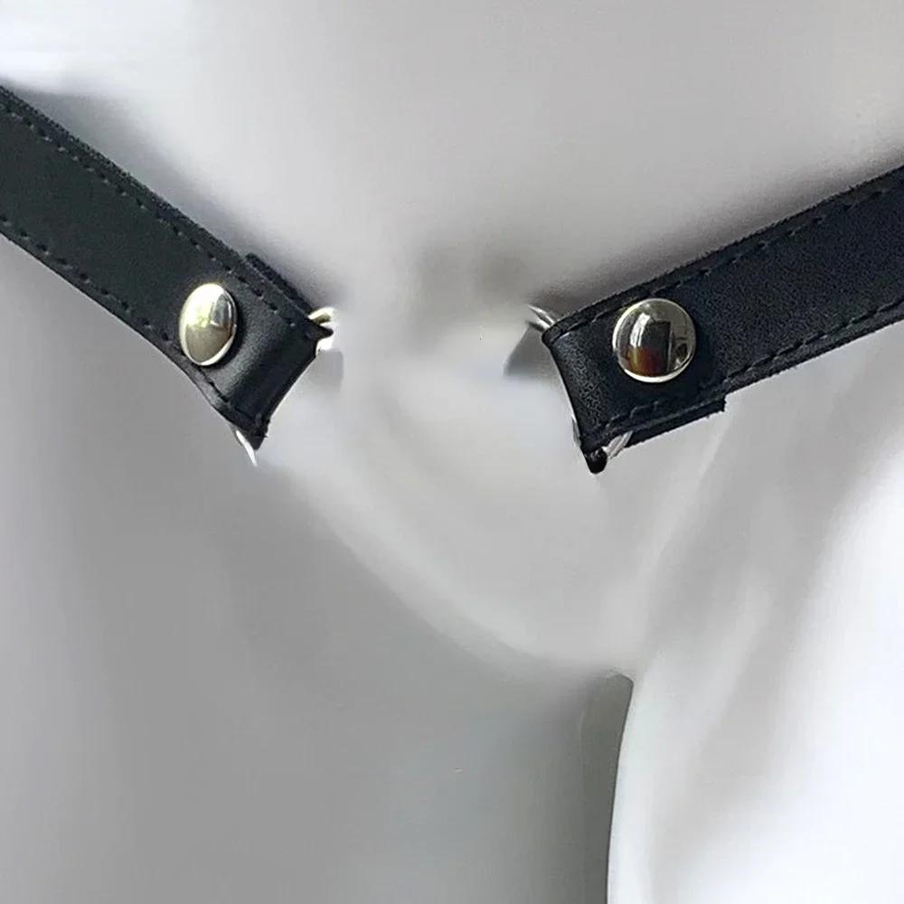 Keuschheitskäfig PU-Leder Anti-Off-Hilfsgürtel Anti-Off-Peniskäfig für Männer Verstellbares Seil Keuschheitsschloss Zubehör sexyshop