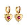 HECHENG,New Rainbow CZ Huggie Hoop Earrings for Women Gold Plated Crystal Heart Star Drop Earring Statement Fashion Zircon Gift