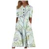Women's Summer Casual Printing Fashion V-neck Short Sleeved Beach Swing Skirt