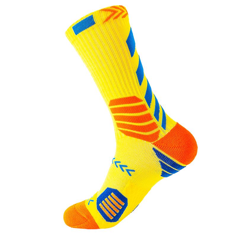 Men's Elite Trendy Colorblock Basketball Socks - Sweat-Absorbent, Breathable, Terry Bottom Sports Socks