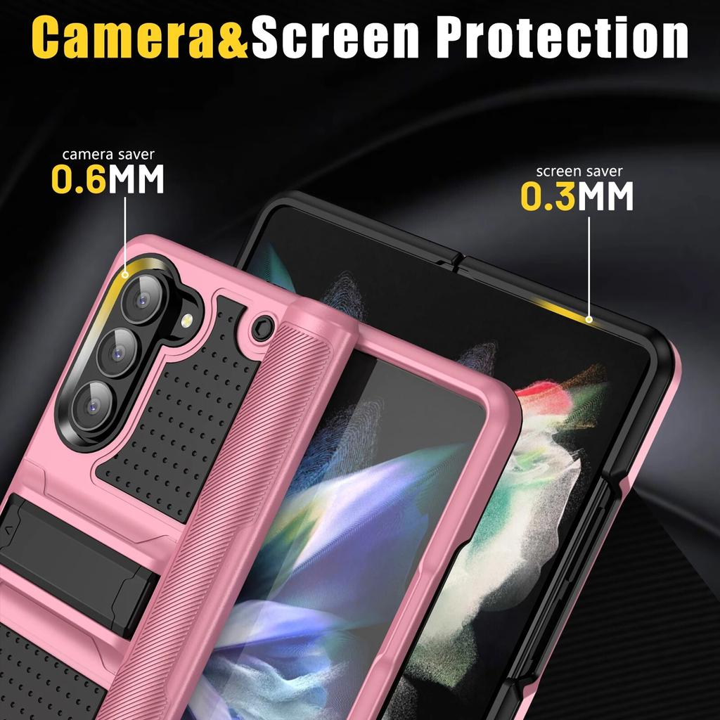 For Samsung Fold5 Anti-Drop Protective Folding Hinge Case for Samsung Galaxy Z Fold 5 Fold5 Non-Slip Kickstand Cases