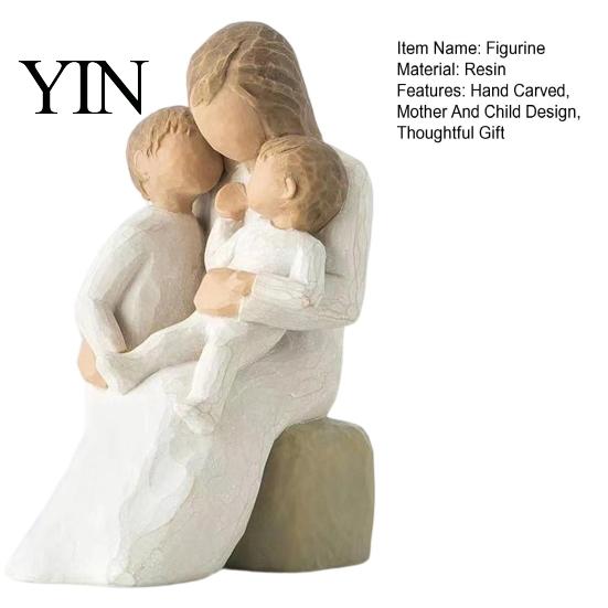 Nordic Style Bedroom Decor Mother Holding Baby Figurine, Resin Family Love Statue for Desk, And Child Heartwarming Home Ornament, Gift New Mom Shower