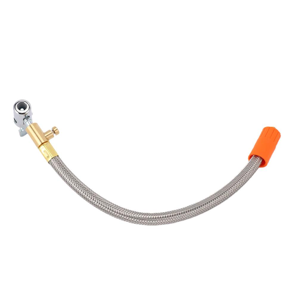 Tire Inflator Hose Adapter 12in Stainless Steel M6 Thread for Car Motorcycle Bike Tire Quick Inflation Deflation