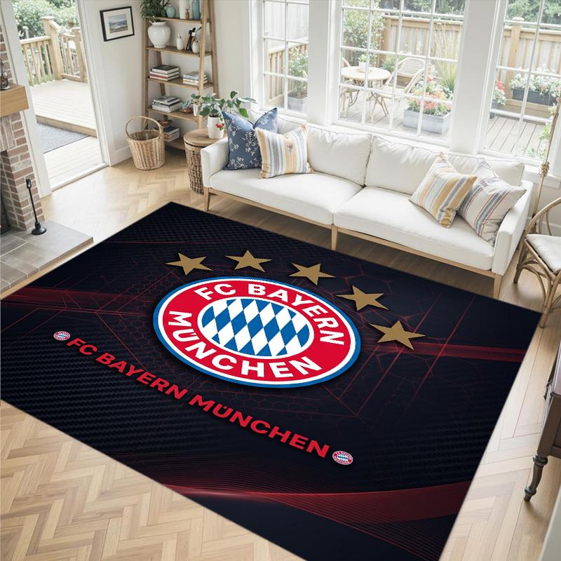 Bayern Munich Design Crystal Velvet Carpet Cozy Non?Slip Printed Rug For Bedroom Living Room Entrance