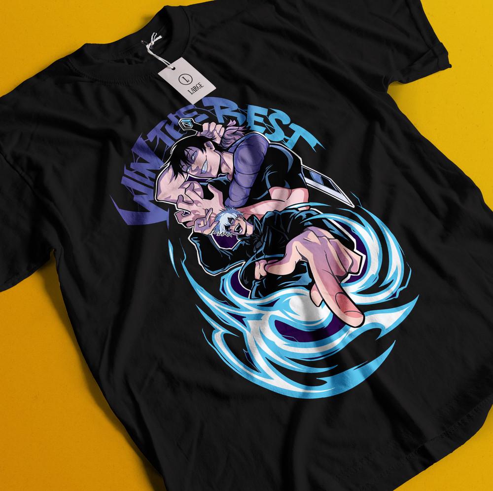 

Футболка Тодзи Фусигуро Футболка Годжо Сатору Футболка Дзюдзюцу Кайсен Футболка Футболка Сукуна Гето L