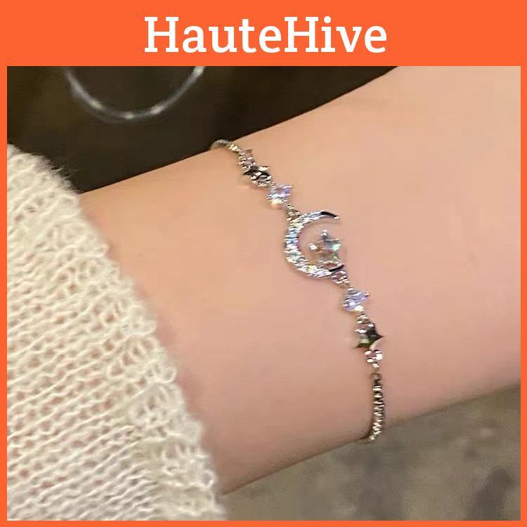 Sophisticated Star Moon Zircon Bracelet For Women Fashionable Jewelry Chic