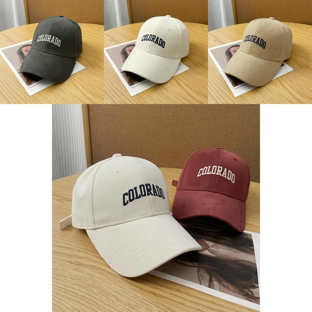 Simple Solid Color Letter Embroidery Women Casual Sunshade Baseball Cap For Summer Or Spring Use