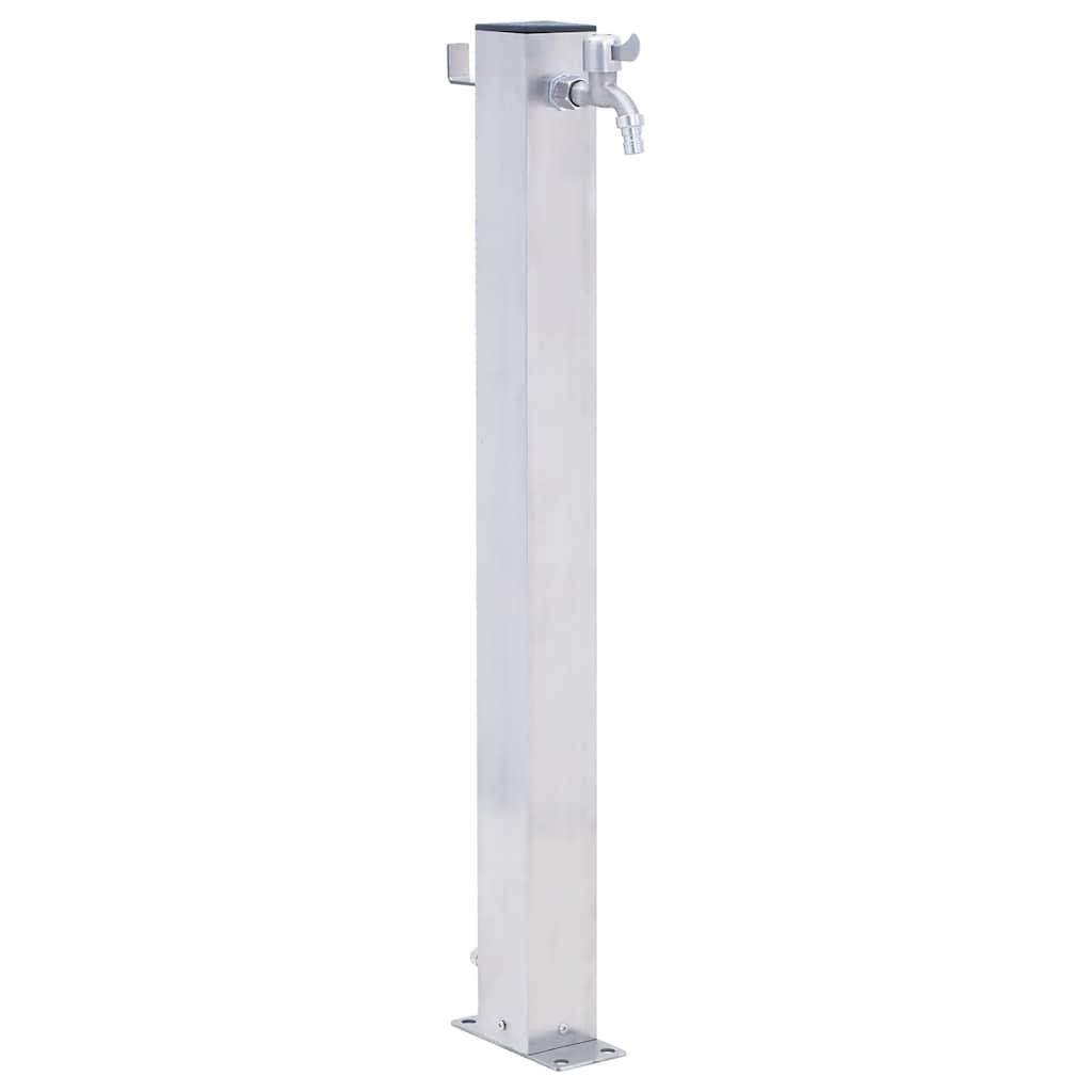 Vidaxl Kran Ogrodowy Na Kwadratowym Słupku, 40 Cm, Stal Nierdzewna