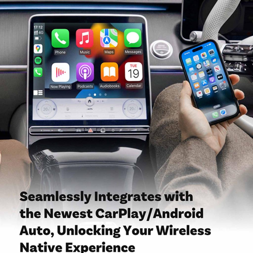 2 In 1 Android Auto Wireless Car/Play Adapter Plug&Play For Car Radio