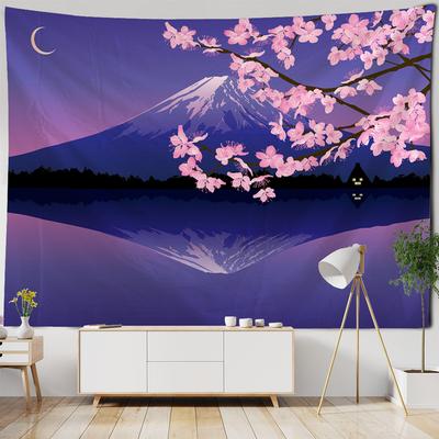 Home Background Cloth, Scene Tapestry, Tree Oil Painting, Sea, Starry Sky, Flowers, Room Decoration, Printed Wall Hanging Cloth