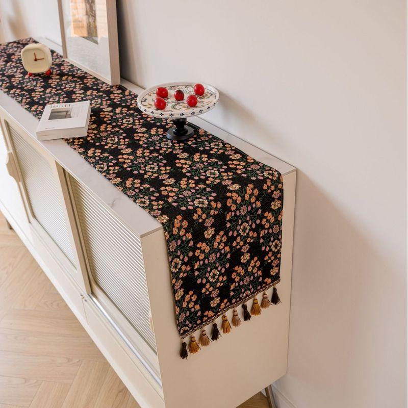 

и Птица Французский Винтажный Стиль Дорожка на Стол Скатерть Входной Шкаф Сервант Чехол Ткань Американская Легкая Роскошь Ткани для Скамейки Скатерть Pure Color full Garden-plum blossom 32*120cm