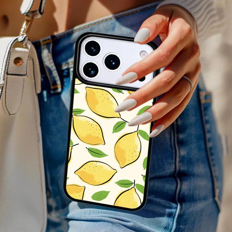 Summer Fruit Lemon Phone Case For iPhone 17 Air 14 15 13 12 Max Cover For Apple 16e 11 Pro Max Plus Coque