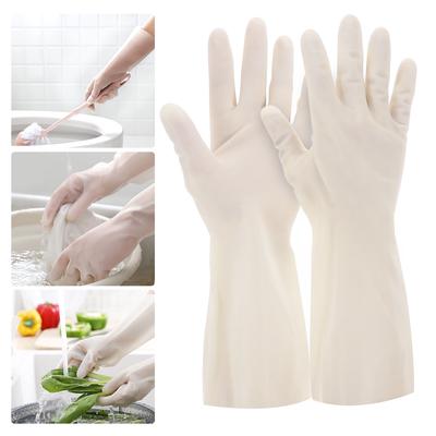 1 Pair Dishwashing Rubber Reusable Waterproof Kitchen Gloves For Laundry Cleaning Car Washing Garden Work Household Chores